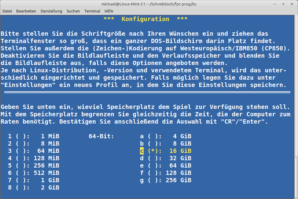 Konfiguration Linux